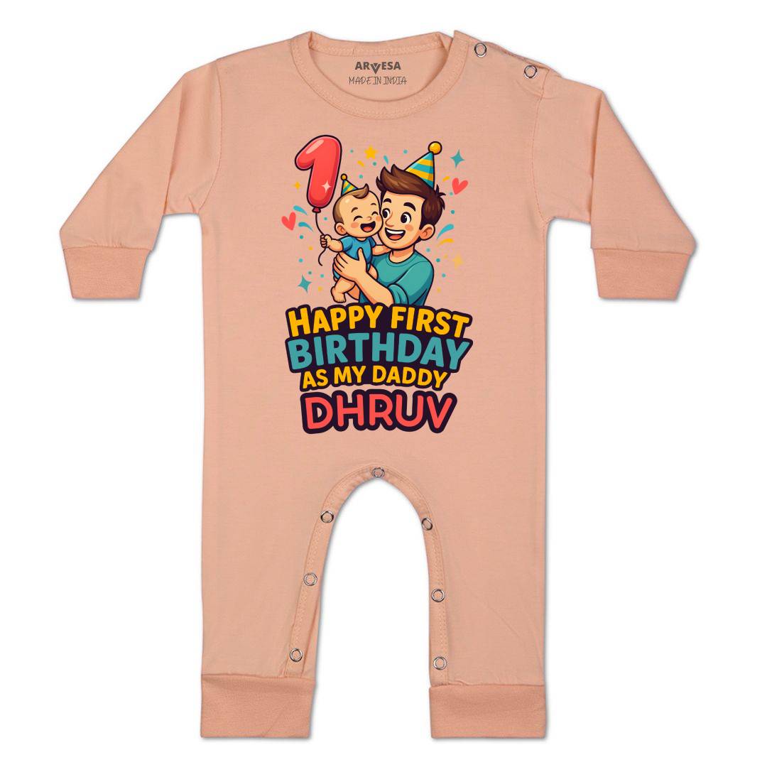 Arvesa Happy First Birthday As My Daddy Baby Boy & Girl Dress