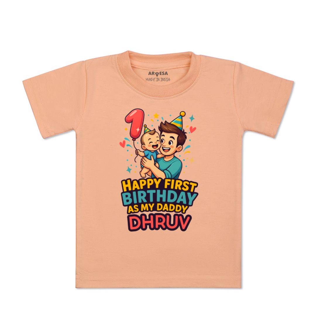 Arvesa Happy First Birthday As My Daddy Baby Boy & Girl Dress