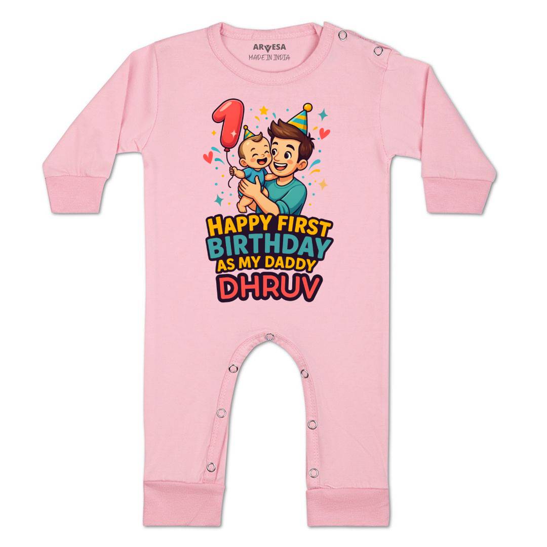 Arvesa Happy First Birthday As My Daddy Baby Boy & Girl Dress