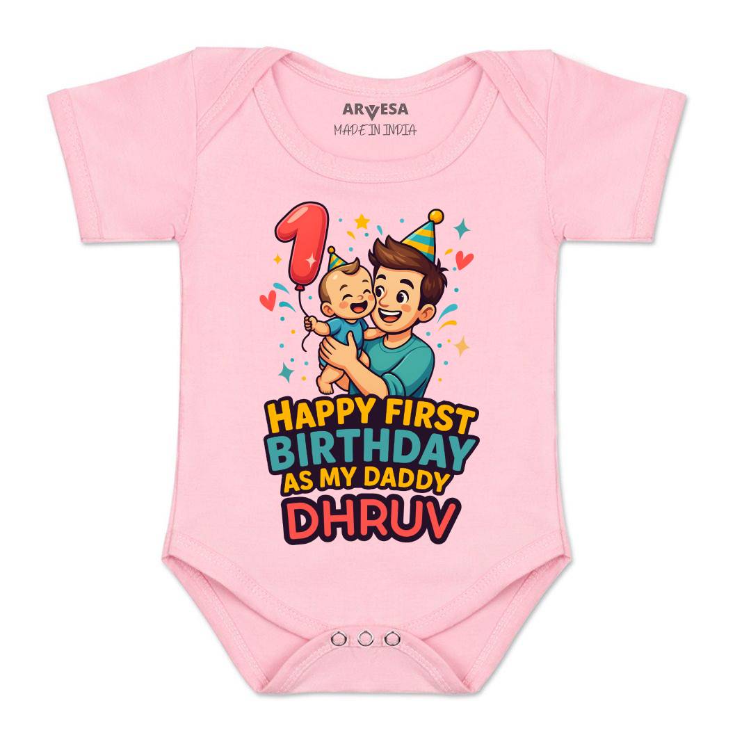 Arvesa Happy First Birthday As My Daddy Baby Boy & Girl Dress