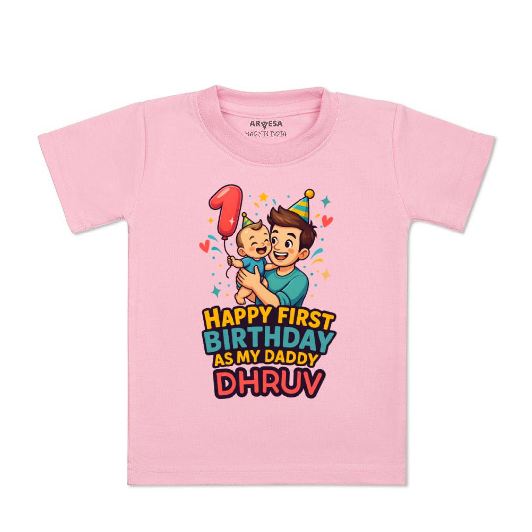 Arvesa Happy First Birthday As My Daddy Baby Boy & Girl Dress