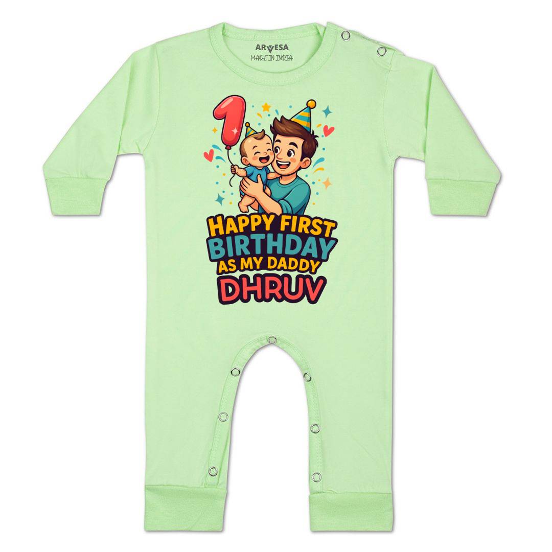 Arvesa Happy First Birthday As My Daddy Baby Boy & Girl Dress