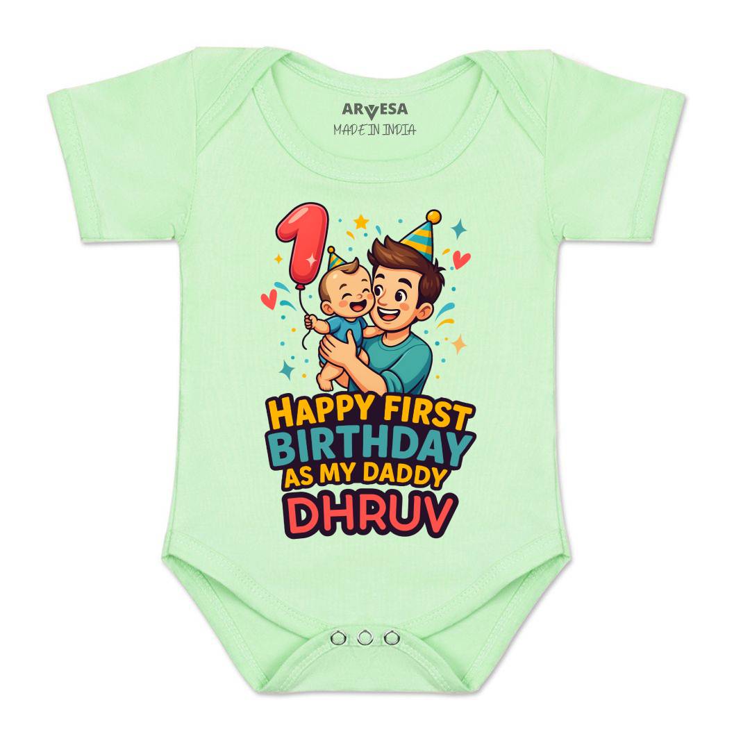Arvesa Happy First Birthday As My Daddy Baby Boy & Girl Dress