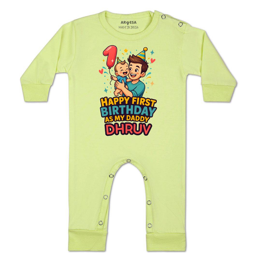 Arvesa Happy First Birthday As My Daddy Baby Boy & Girl Dress