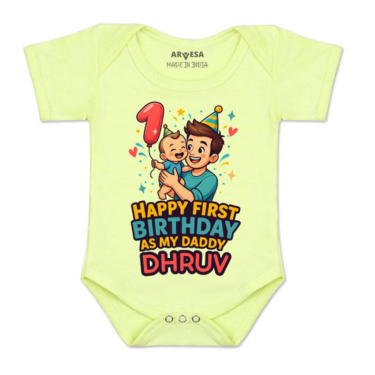 Arvesa Happy First Birthday As My Daddy Baby Boy & Girl Dress