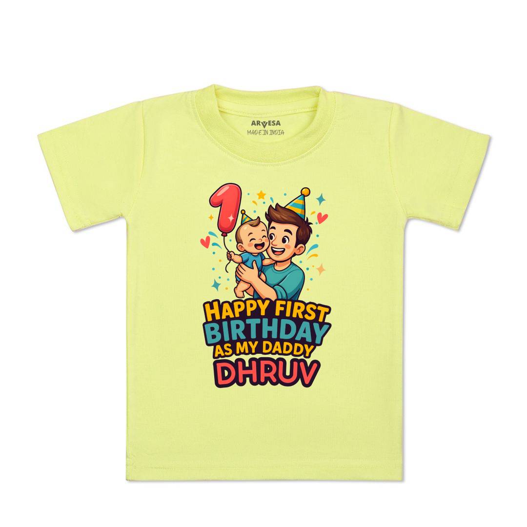 Arvesa Happy First Birthday As My Daddy Baby Boy & Girl Dress