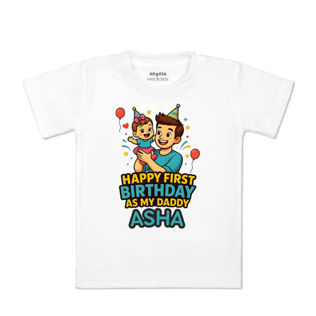 Arvesa Happy First Birthday As My Daddy Baby Boy & Girl Dress
