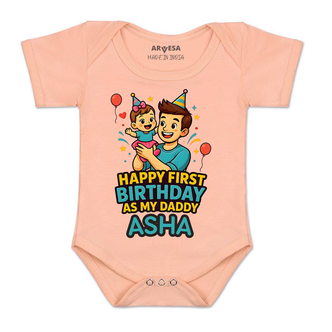 Arvesa Happy First Birthday As My Daddy Baby Boy & Girl Dress