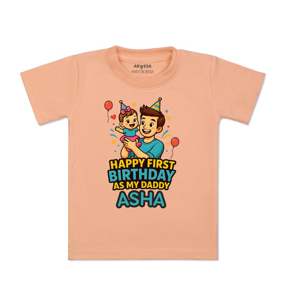 Arvesa Happy First Birthday As My Daddy Baby Boy & Girl Dress