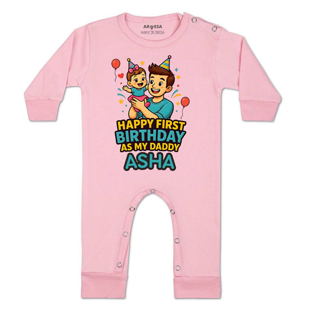 Arvesa Happy First Birthday As My Daddy Baby Boy & Girl Dress