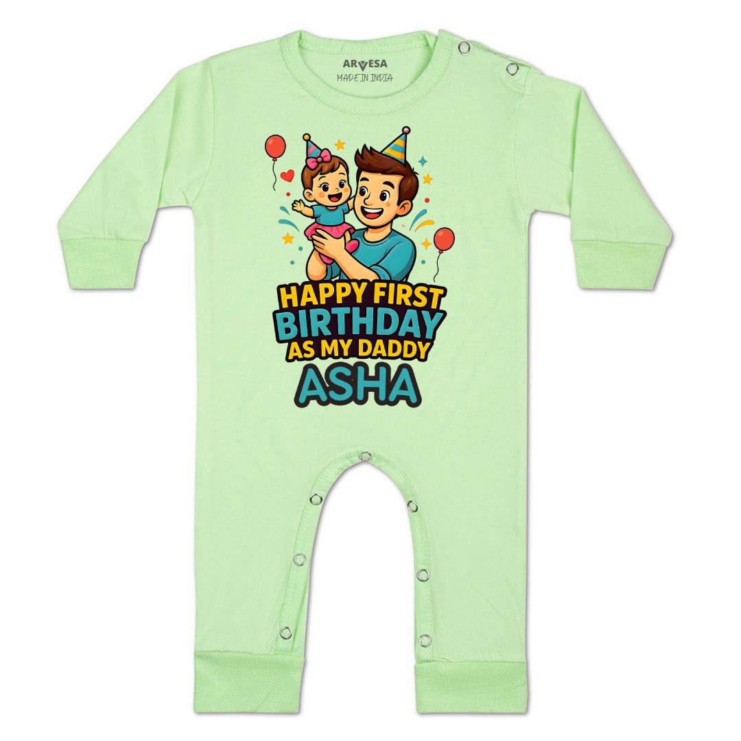 Arvesa Happy First Birthday As My Daddy Baby Boy & Girl Dress