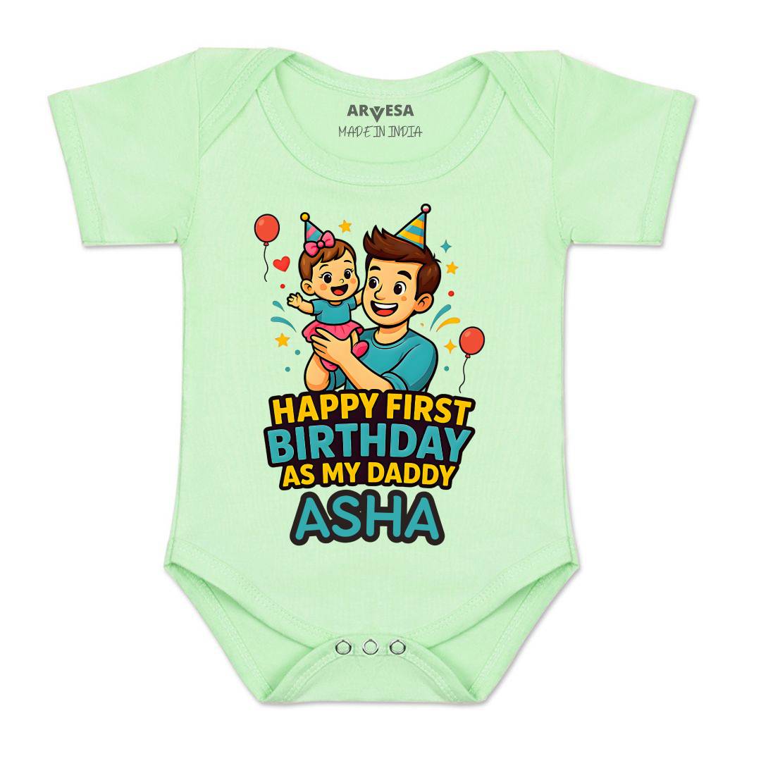 Arvesa Happy First Birthday As My Daddy Baby Boy & Girl Dress