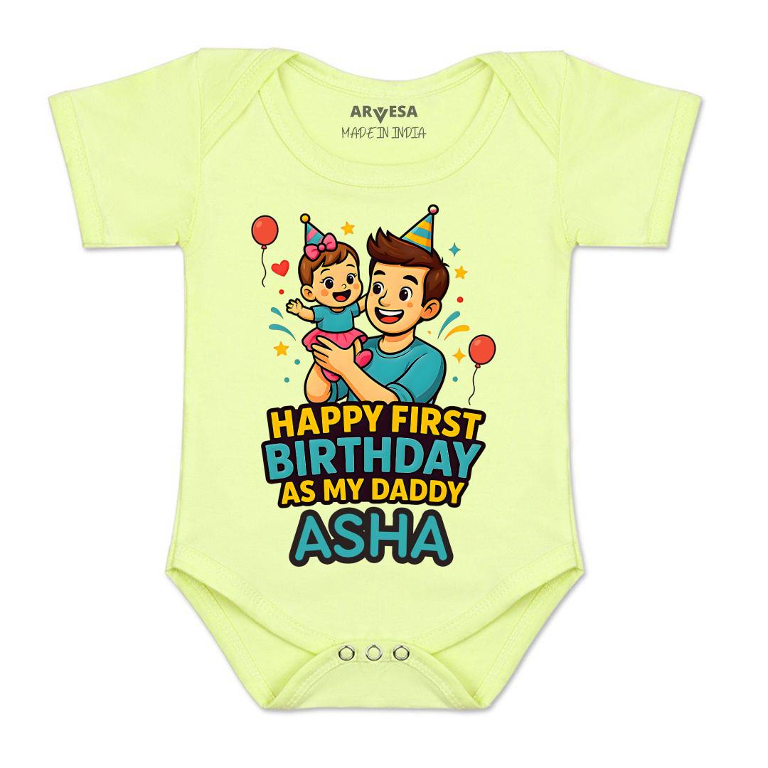 Arvesa Happy First Birthday As My Daddy Baby Boy & Girl Dress