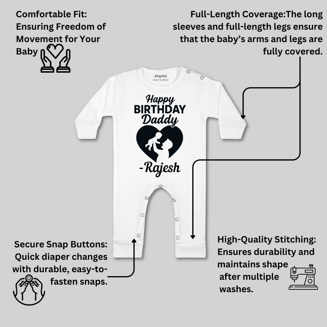 Arvesa Happy Birthday Daddy Baby Boy & Girl Dress