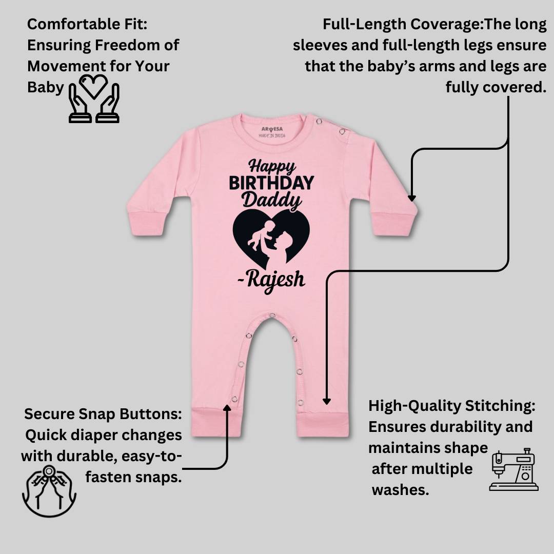 Arvesa Happy Birthday Daddy Baby Boy & Girl Dress