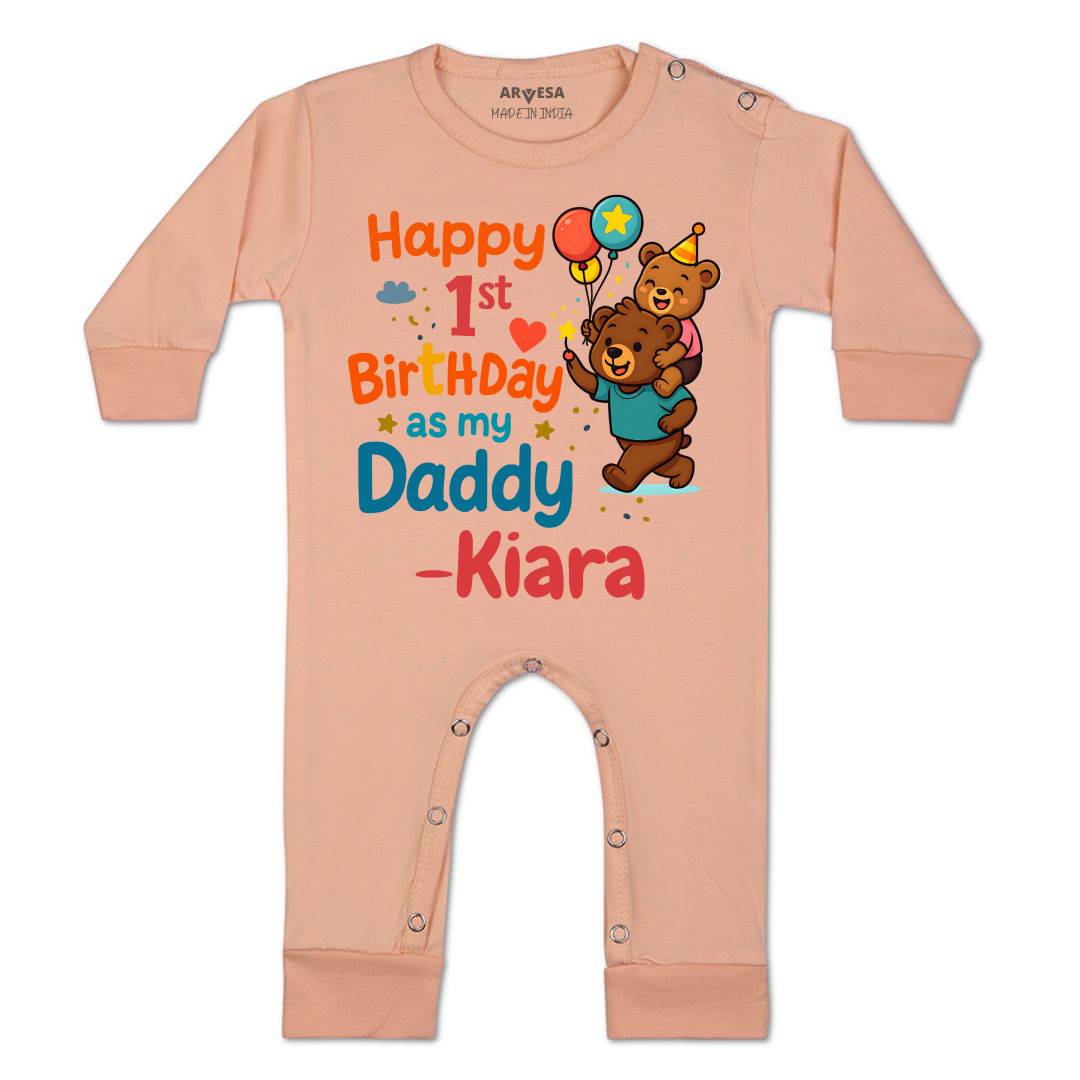 Arvesa Happy First Birthday As My Daddy Baby Boy & Girl Dress