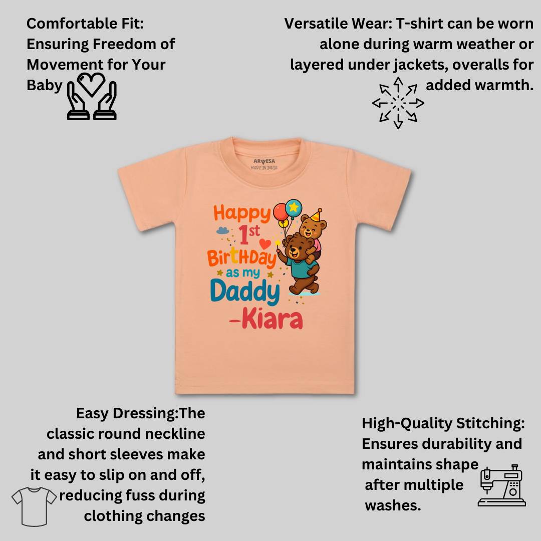 Arvesa Happy First Birthday As My Daddy Baby Boy & Girl Dress