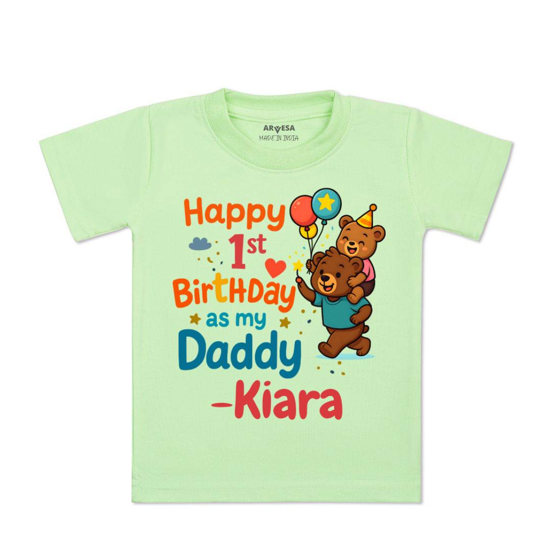Arvesa Happy First Birthday As My Daddy Baby Boy & Girl Dress