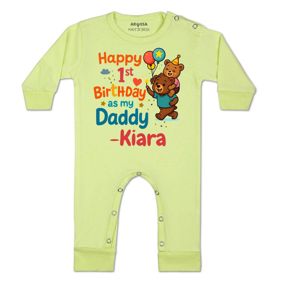 Arvesa Happy First Birthday As My Daddy Baby Boy & Girl Dress