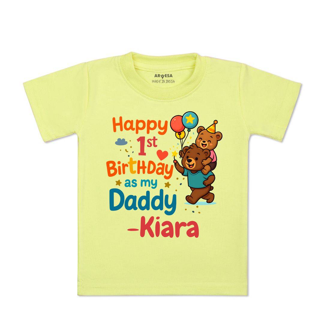Arvesa Happy First Birthday As My Daddy Baby Boy & Girl Dress