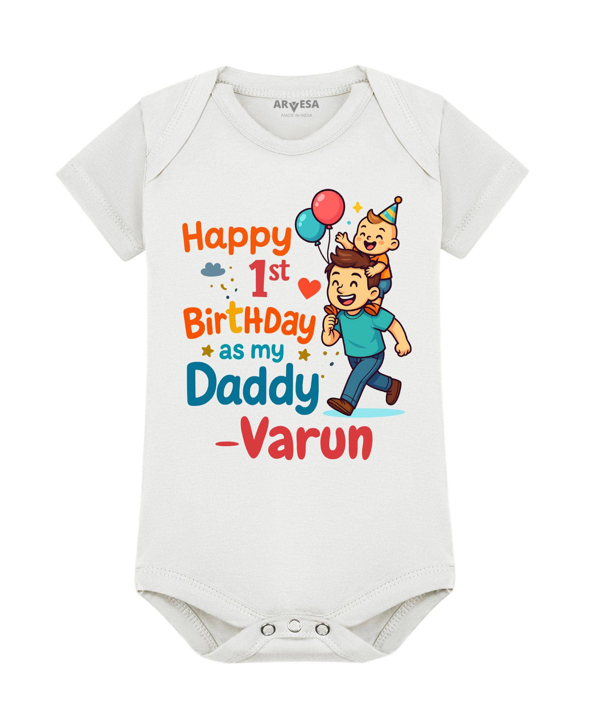 Happy First Birthday As My Daddy Dad Birthday - Romper