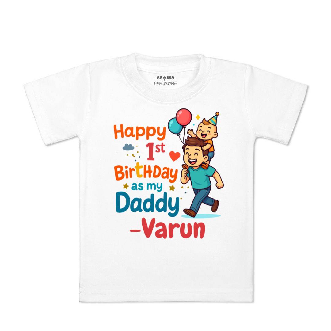 Arvesa Happy First Birthday As My Daddy Baby Boy & Girl Dress