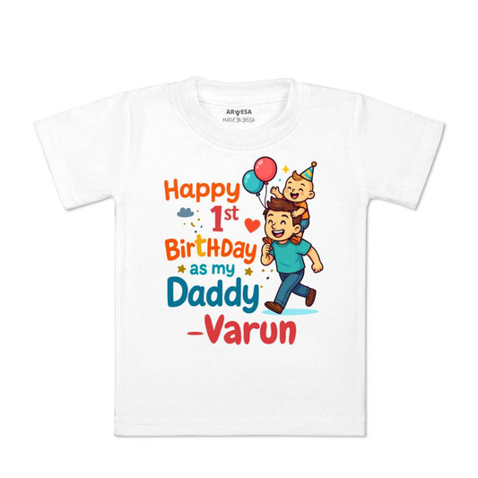 Arvesa Happy First Birthday As My Daddy Baby Boy & Girl Dress