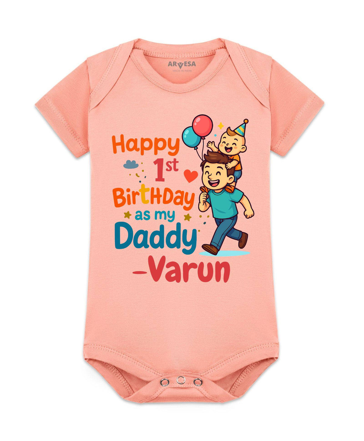 Happy First Birthday As My Daddy Dad Birthday - Romper