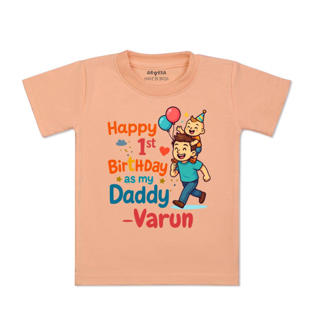 Arvesa Happy First Birthday As My Daddy Baby Boy & Girl Dress