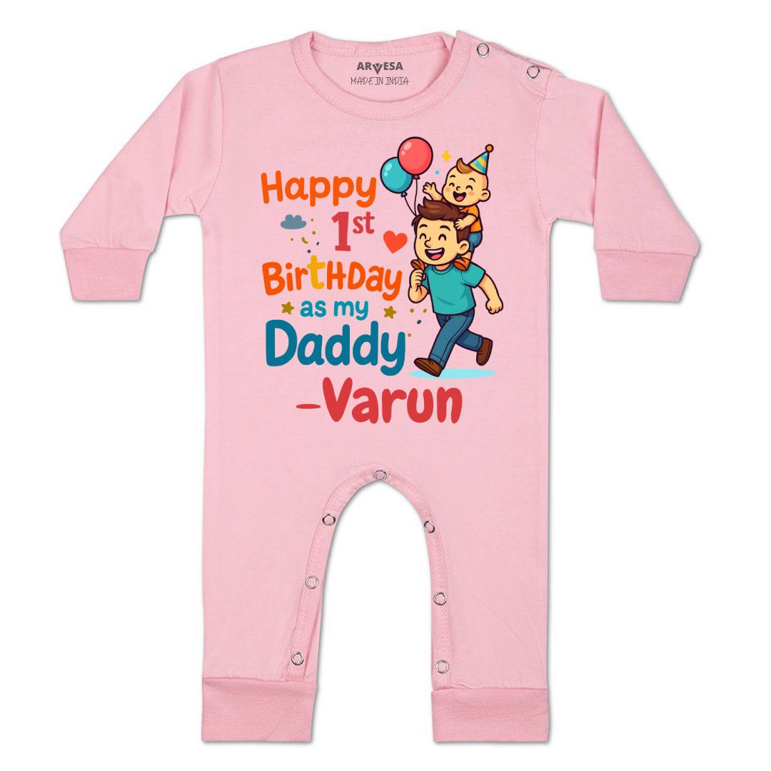 Arvesa Happy First Birthday As My Daddy Baby Boy & Girl Dress