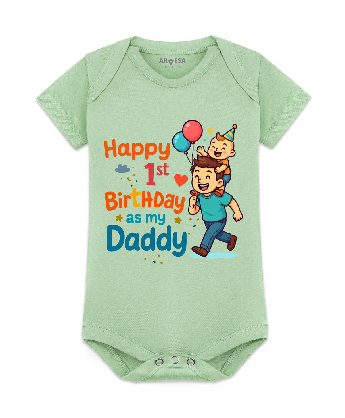 Happy First Birthday As My Daddy Dad Birthday - Romper