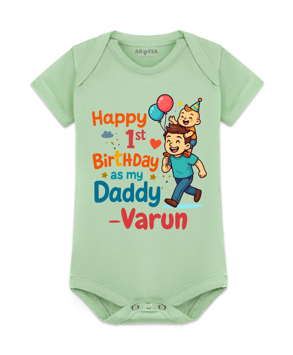 Happy First Birthday As My Daddy Dad Birthday - Romper