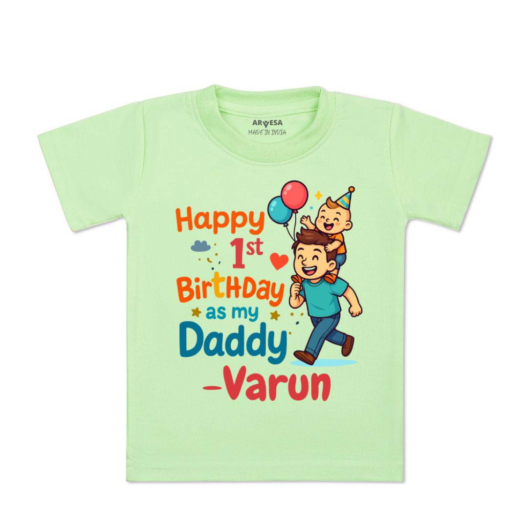 Arvesa Happy First Birthday As My Daddy Baby Boy & Girl Dress