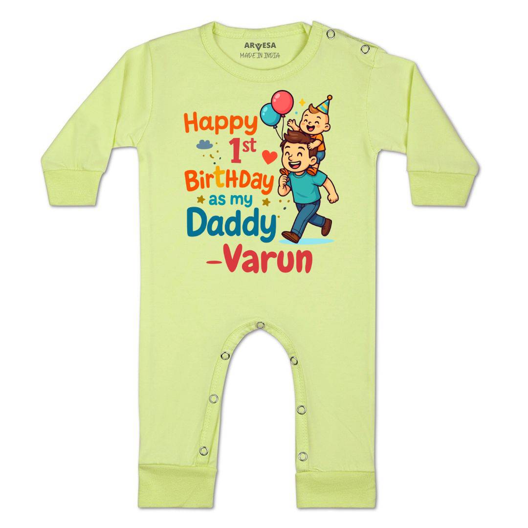 Arvesa Happy First Birthday As My Daddy Baby Boy & Girl Dress