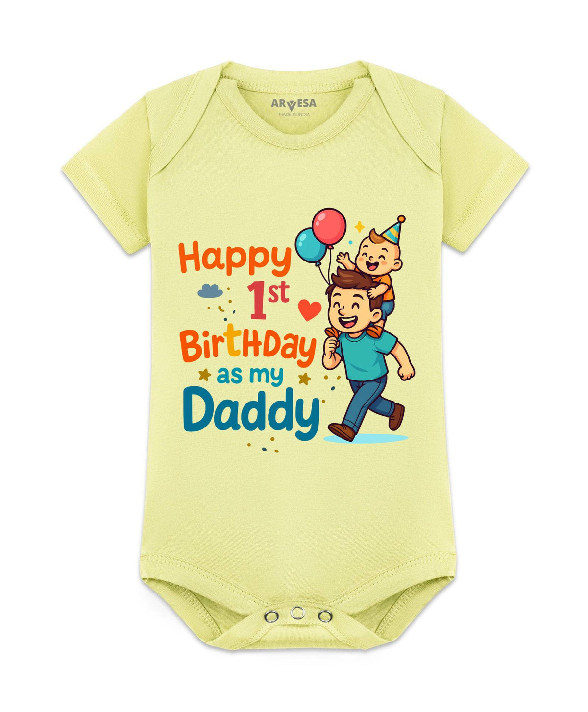 Happy First Birthday As My Daddy Dad Birthday - Romper