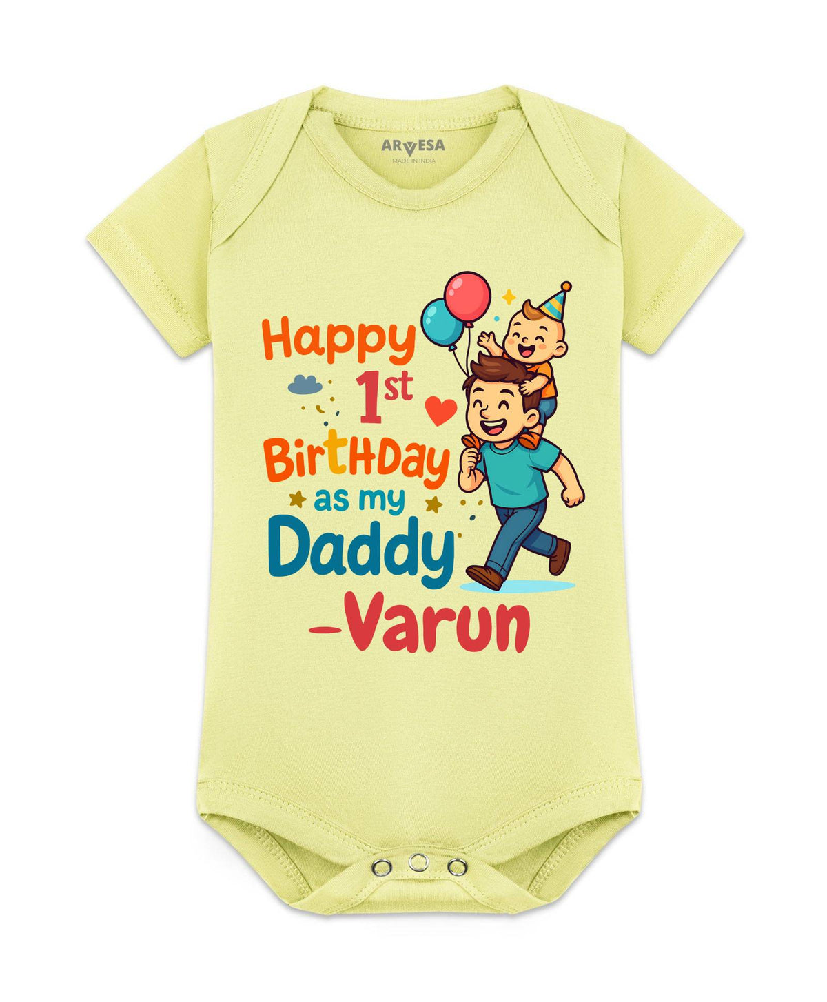 Happy First Birthday As My Daddy Dad Birthday - Romper