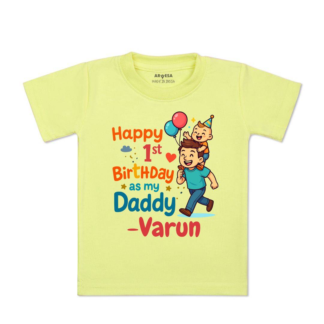 Arvesa Happy First Birthday As My Daddy Baby Boy & Girl Dress