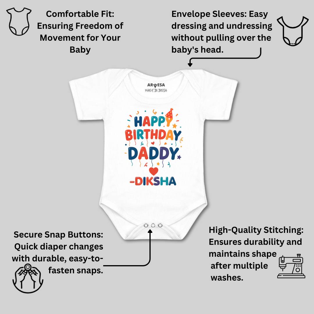 Arvesa Happy Birthday Daddy Baby Boy & Girl Dress