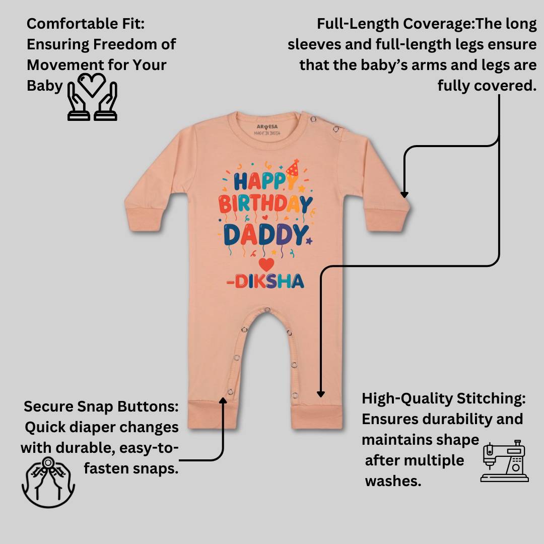 Arvesa Happy Birthday Daddy Baby Boy & Girl Dress