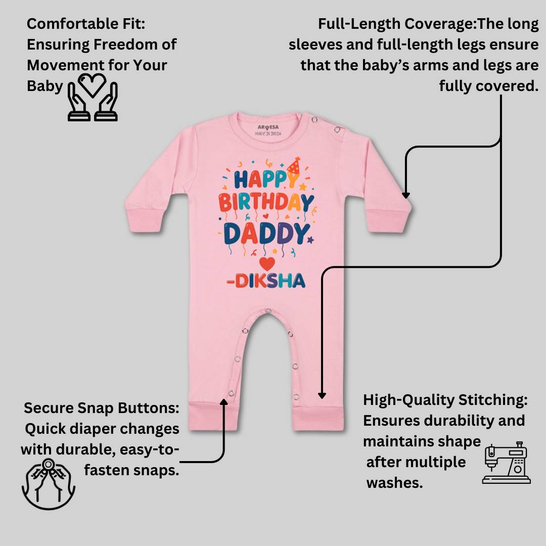 Arvesa Happy Birthday Daddy Baby Boy & Girl Dress