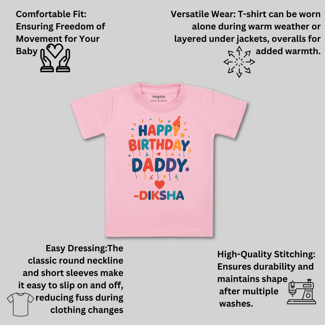 Arvesa Happy Birthday Daddy Baby Boy & Girl Dress