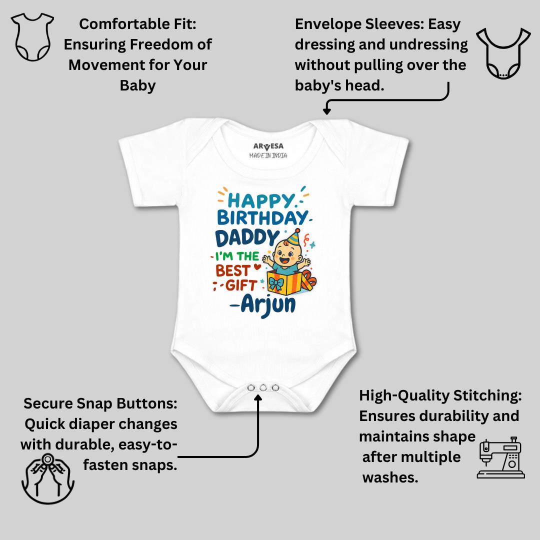 Arvesa Happy Birthday Daddy I'm The Best Gift Baby Boy & Girl Dress