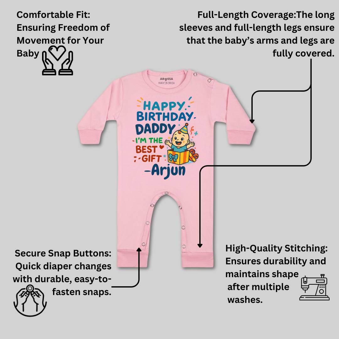 Arvesa Happy Birthday Daddy I'm The Best Gift Baby Boy & Girl Dress