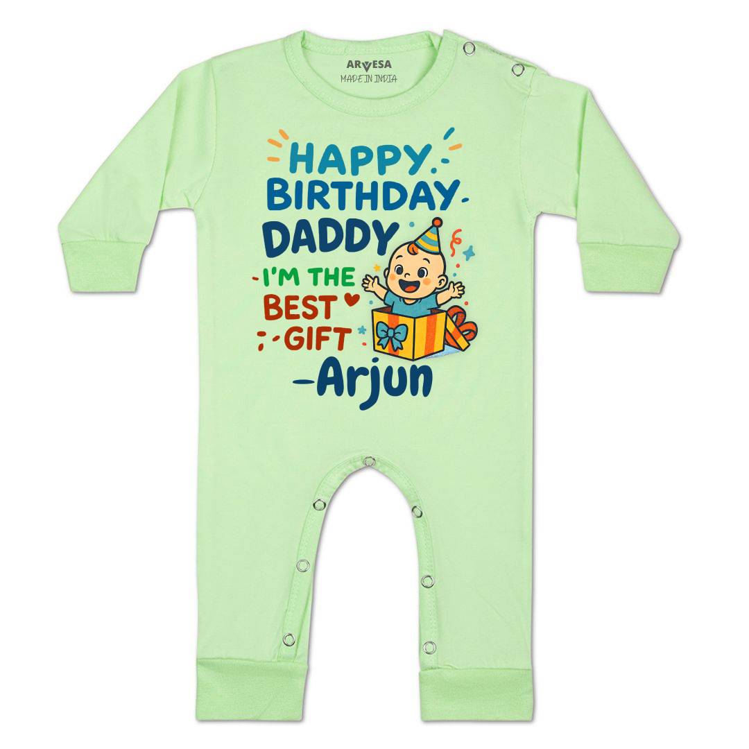 Arvesa Happy Birthday Daddy I'm The Best Gift Baby Boy & Girl Dress