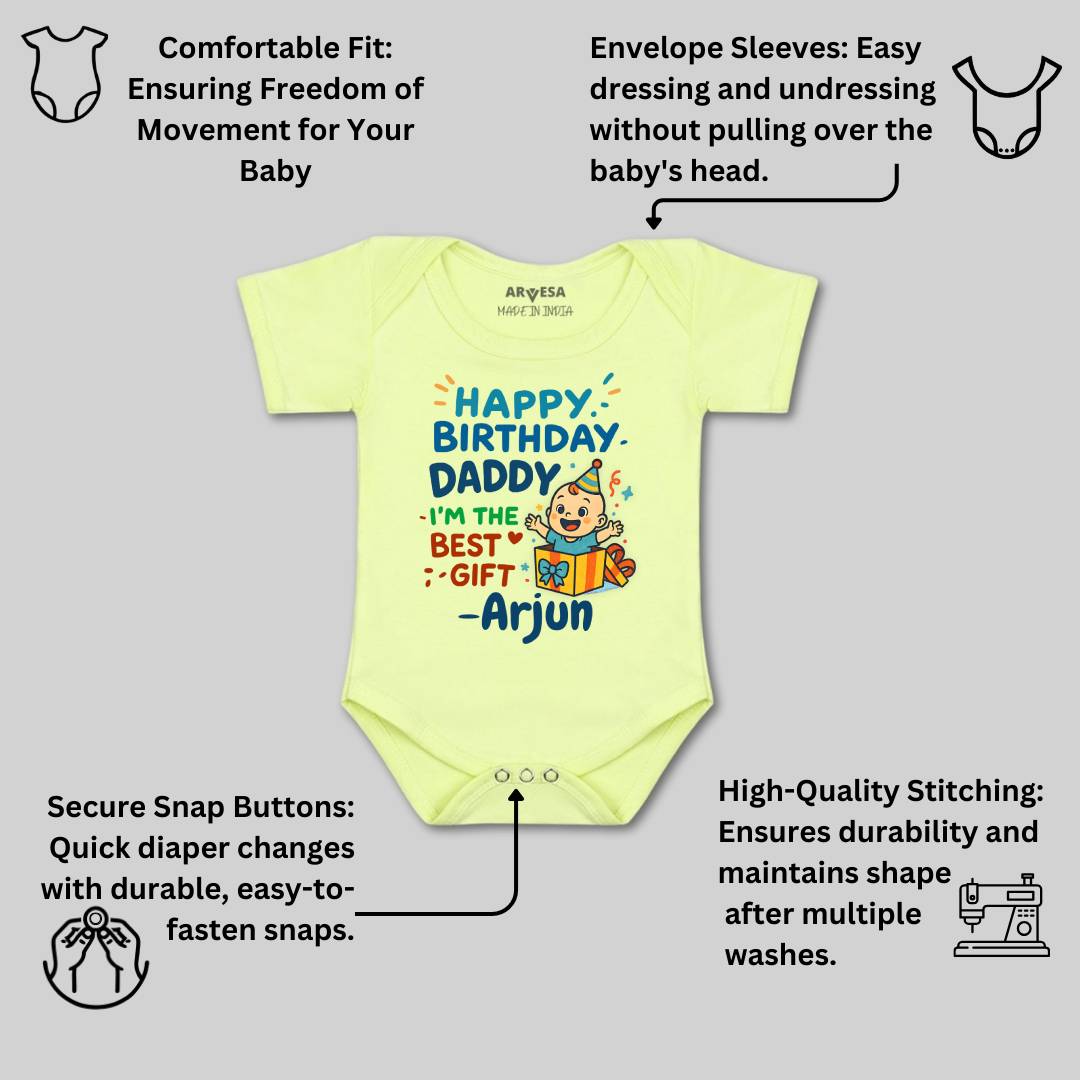 Arvesa Happy Birthday Daddy I'm The Best Gift Baby Boy & Girl Dress