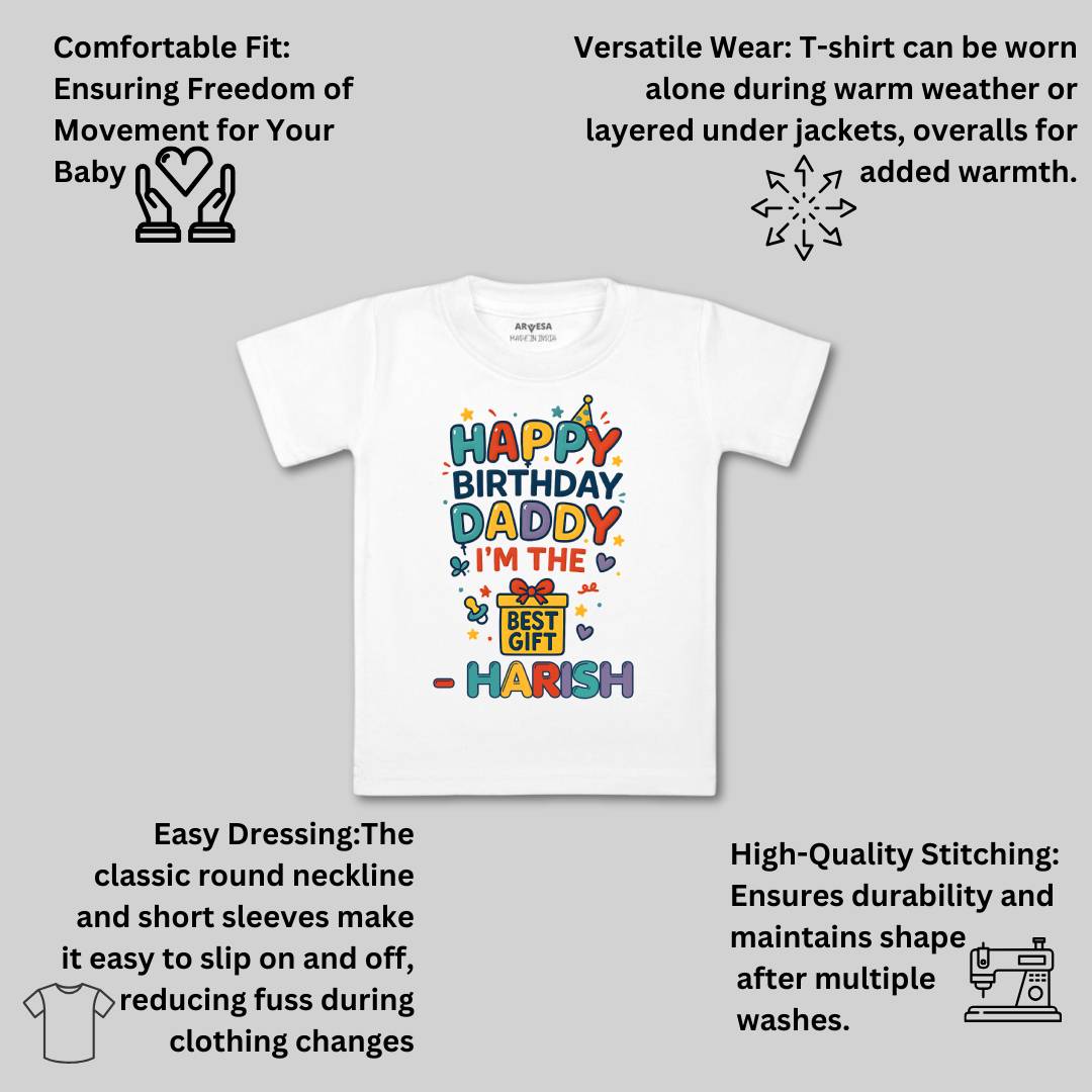 Arvesa Happy Birthday Daddy I'm The Best Gift Baby Boy & Girl Dress