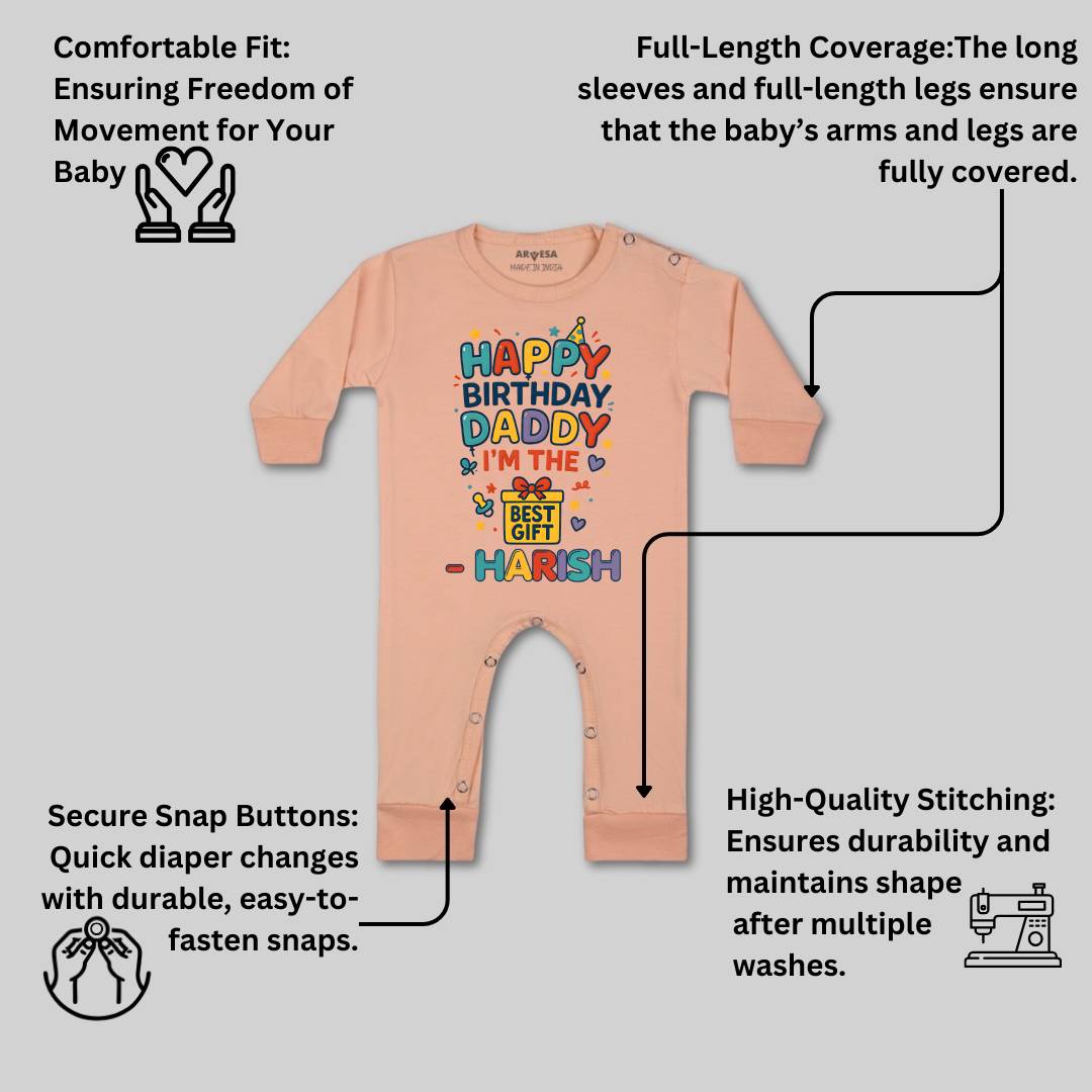 Arvesa Happy Birthday Daddy I'm The Best Gift Baby Boy & Girl Dress