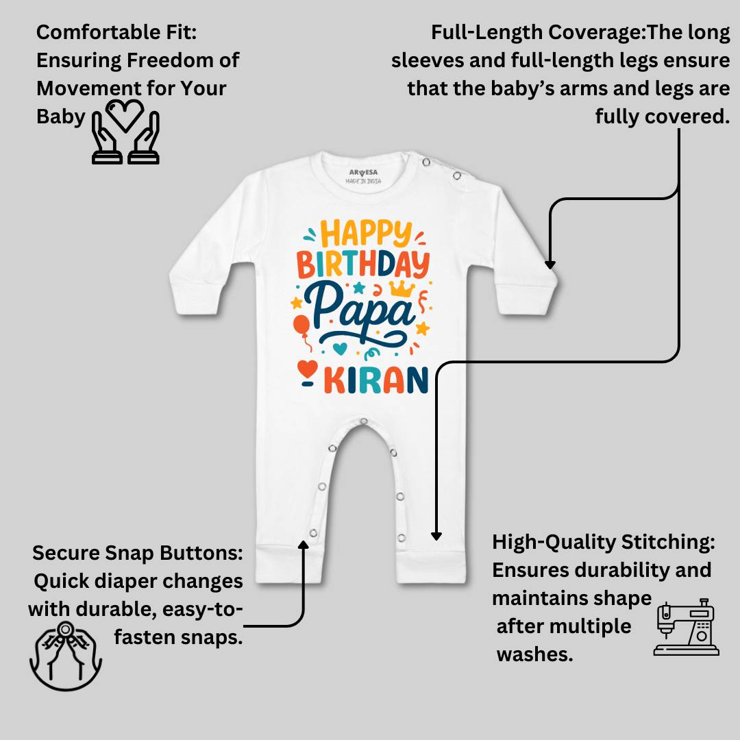 Arvesa Happy Birthday Papa Baby Boy & Girl Dress