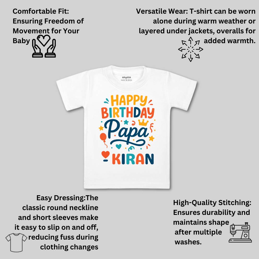 Arvesa Happy Birthday Papa Baby Boy & Girl Dress