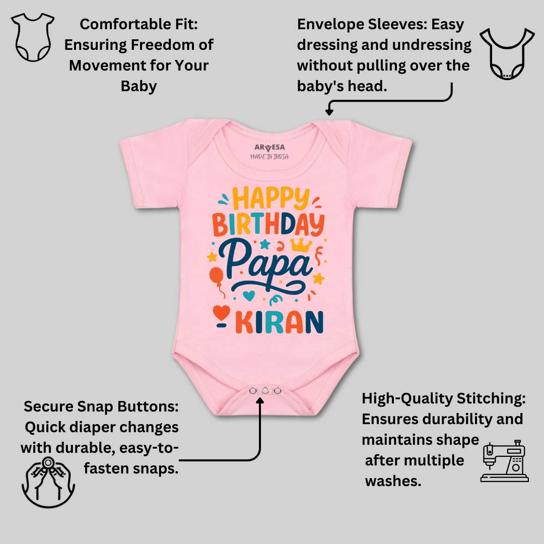 Arvesa Happy Birthday Papa Baby Boy & Girl Dress